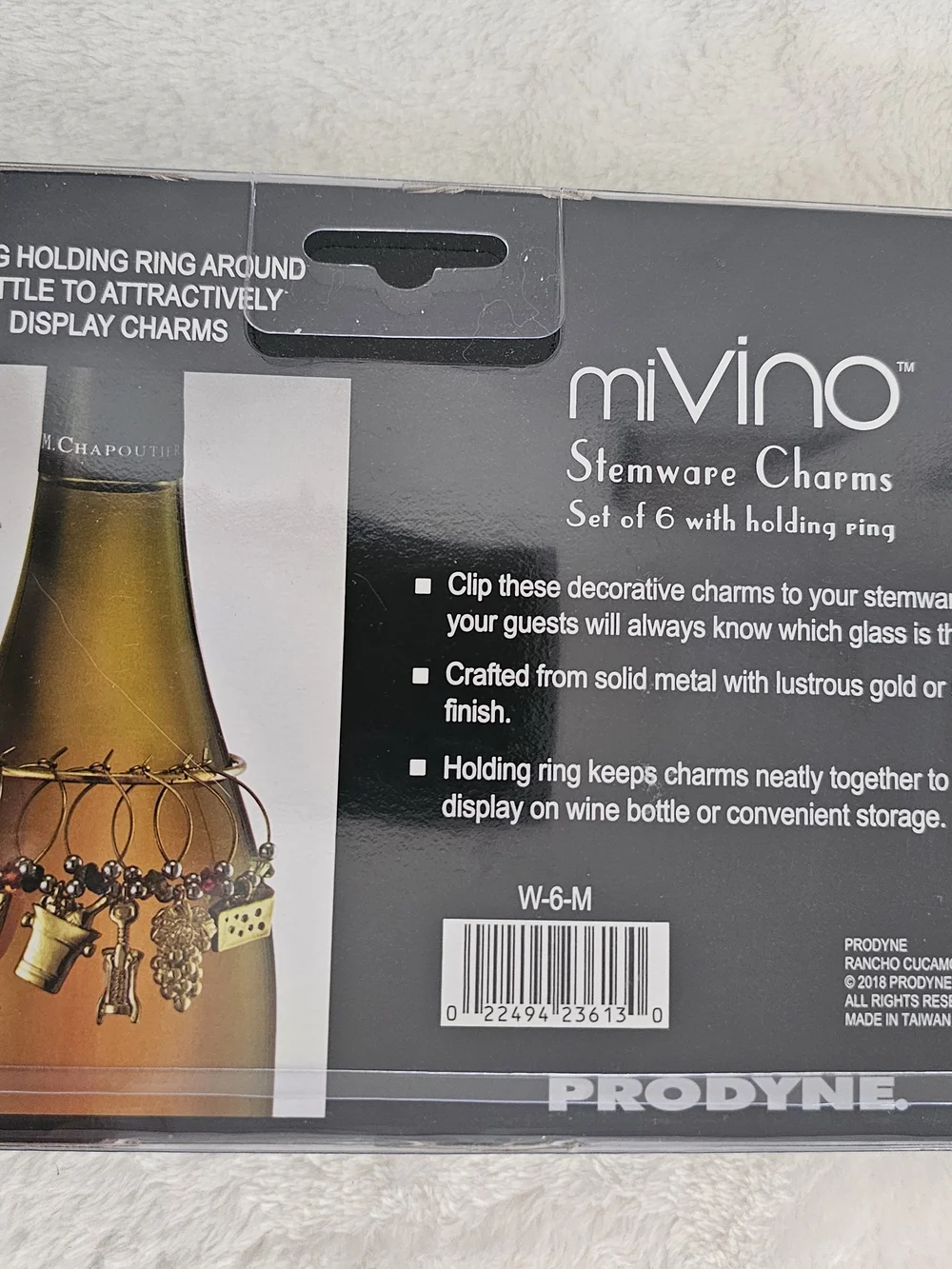 MiVino Silver Multi-Color Wine Glass Charms - Set of 6